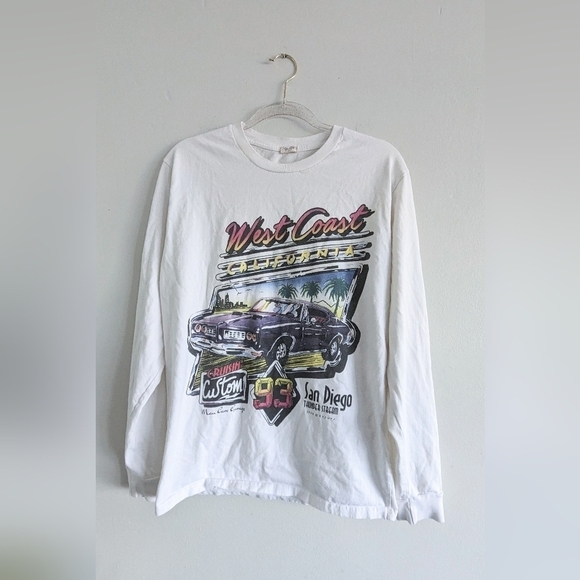 John Galt West Coast California 93 Long Sleeve Shirt White Womens Sz L As Is - Picture 2 of 5